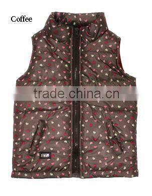 Apparel Stocklots Girls Cute Padded Vest with Polar Fleece