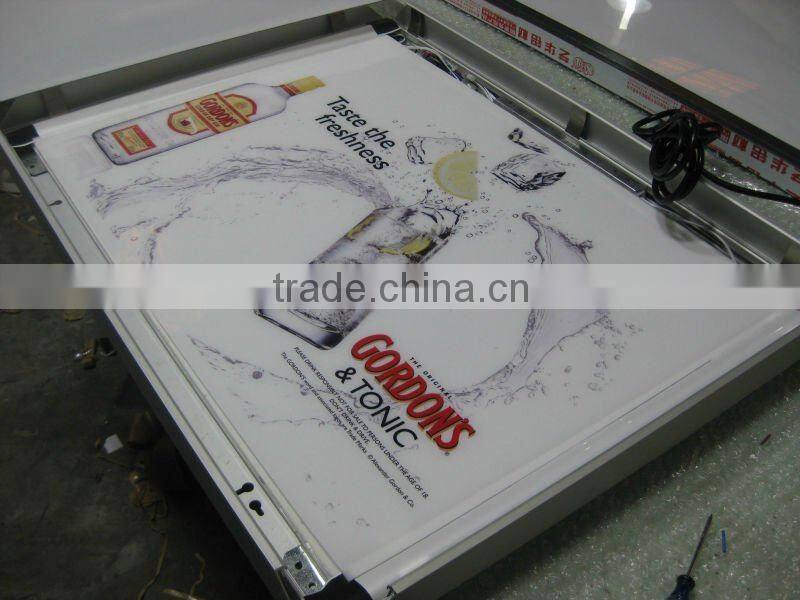 super slim shop signs,advertising ultra thin light box, led backlit slim light box ,led snapper frame