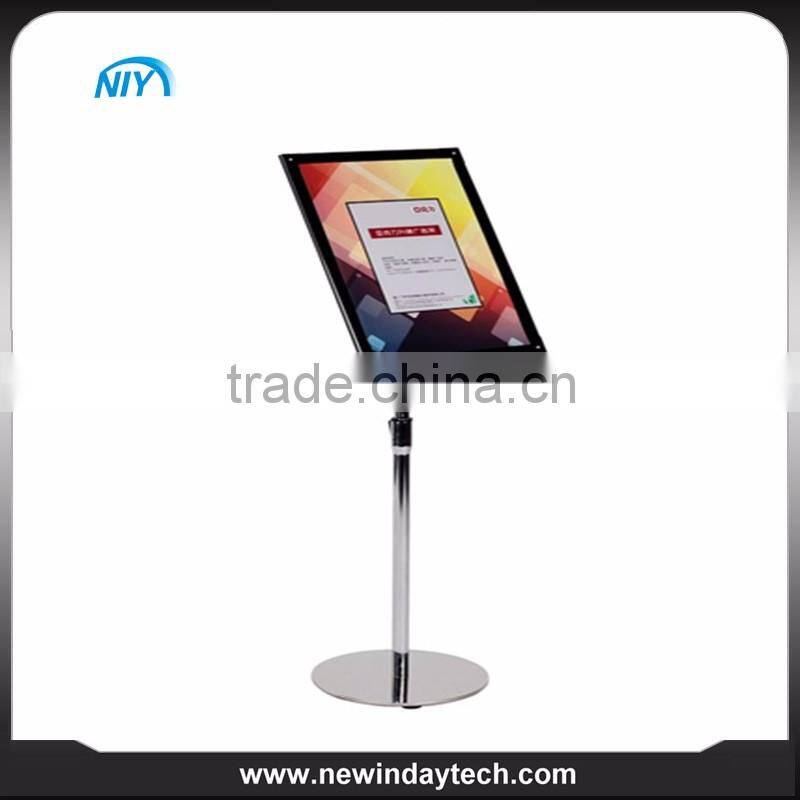 adjustable acrylic advertising stand poster frame display stand, board poster stand with header