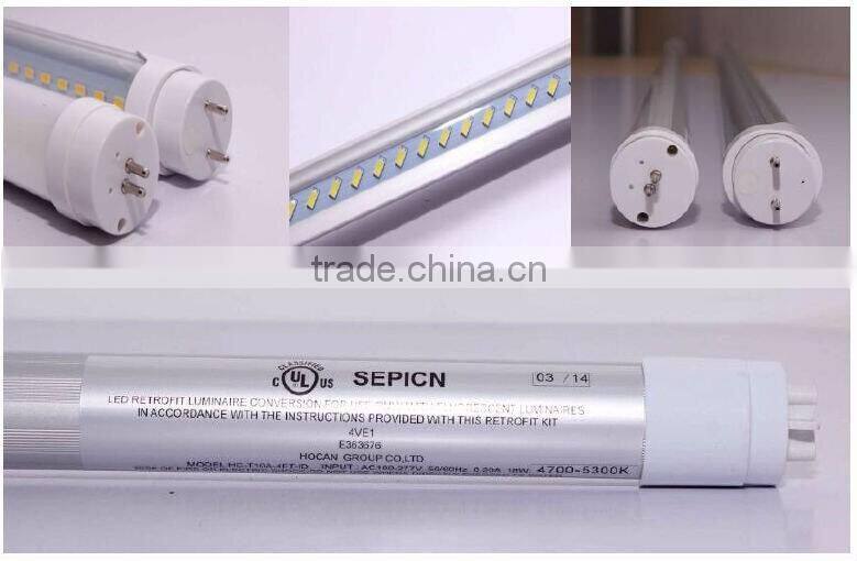 120lm/w Internal driver pure aluminium Japanese 18w t8 led tube