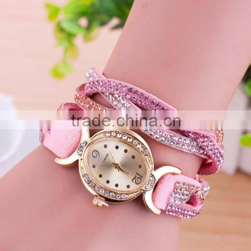 In Stock 8 Colors Fashion Women Handmade Women Watch Retro Leather Bracelet Heart Decoration Quartz WristWatches