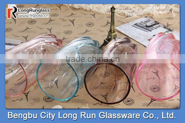 LongRun 374ml high quality colorful drinking glass cup wholesale
