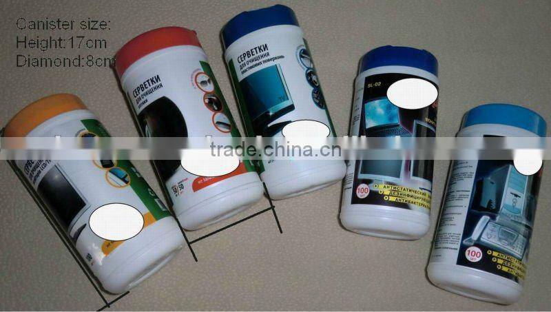 computer screen lens cleaner wet wipes, OEM offered, CE certification, China factory