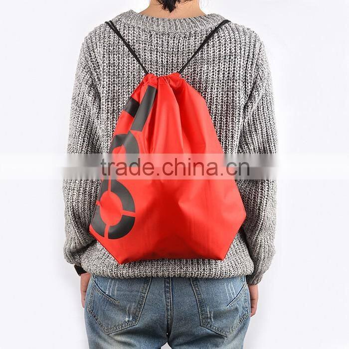Smiling Face Nylon Drawstring Bags for Adults and Kids Light Riding Backpack Unisex Sports Bags