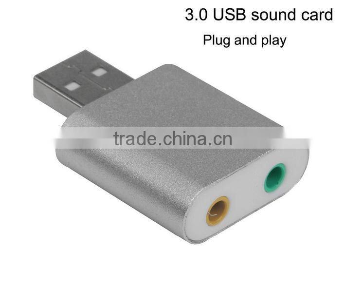 New Aluminum alloy 3.0 USB sound card headphones 3.5mm Jack converter