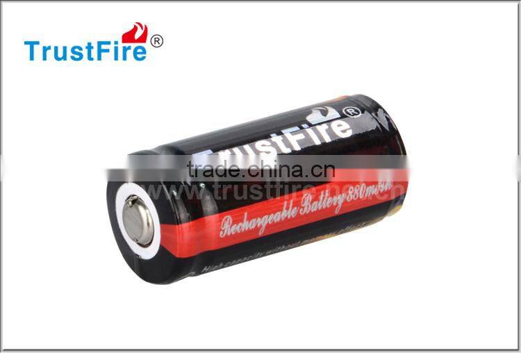 Trustfire portable 3.7V 880mAh 16340 protected lithium rechargeable battery car battery
