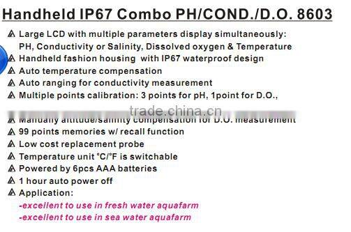 AZ8603 water quality measuring instrument 8603 Handheld IP67 Combo PH/COND./D.O
