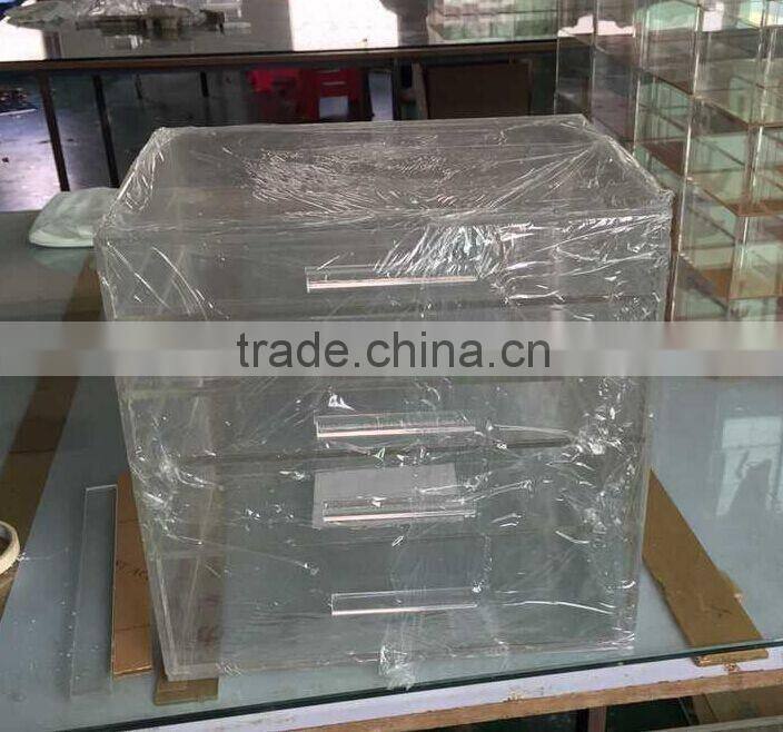clear acrylic 4 tier plastic storage drawer multi-drawer