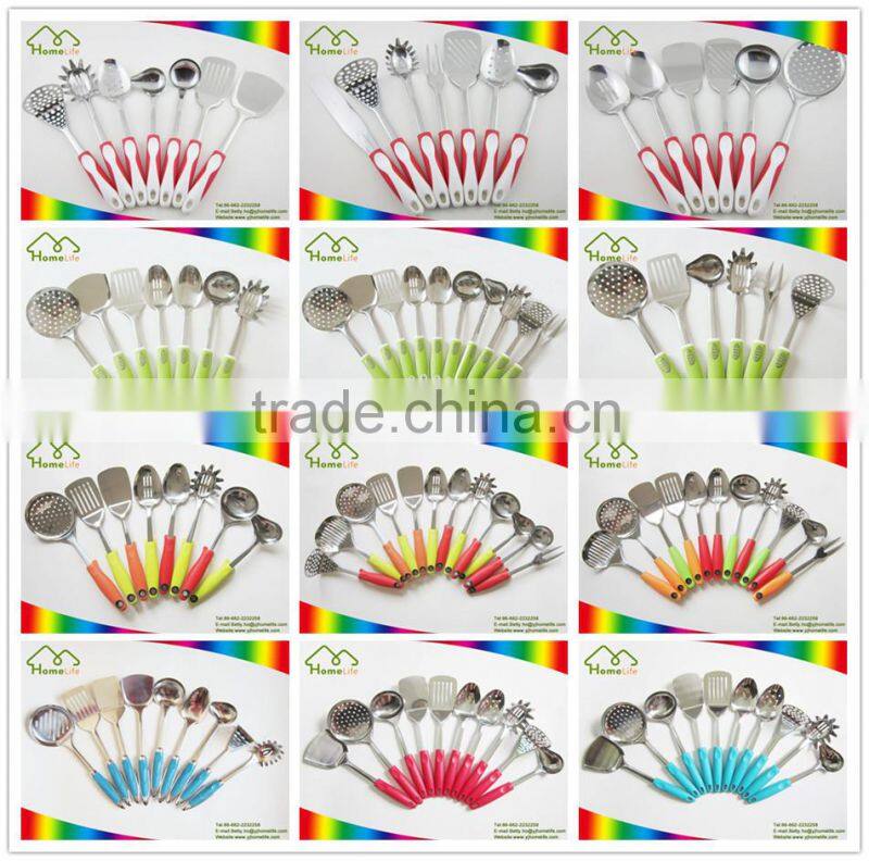 Modern high quality eco-friendly colorful handle stainless steel stainless steel kitchen tool