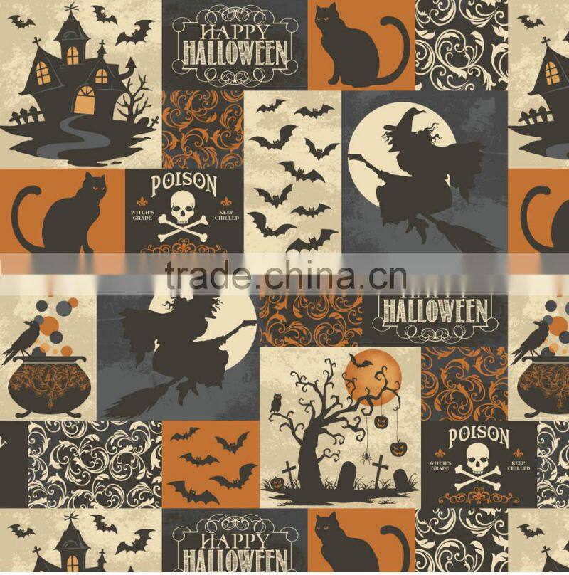 Newest lovely cartoon design of printed tablecloth wuth staright/wave edge