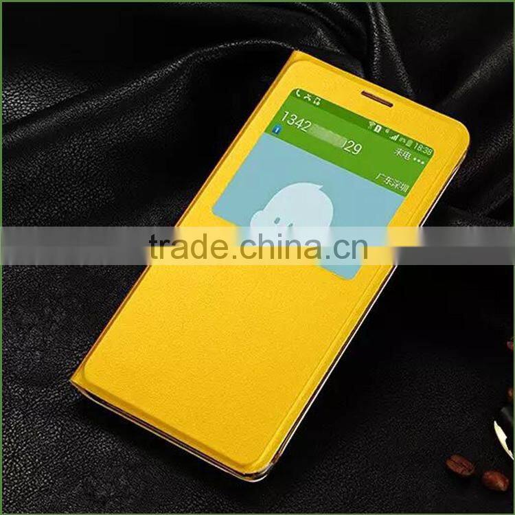 Hot Sale PU Leather Case for SAMSUNG NOTE 5 with windows , case for Samsung Galaxy note 5