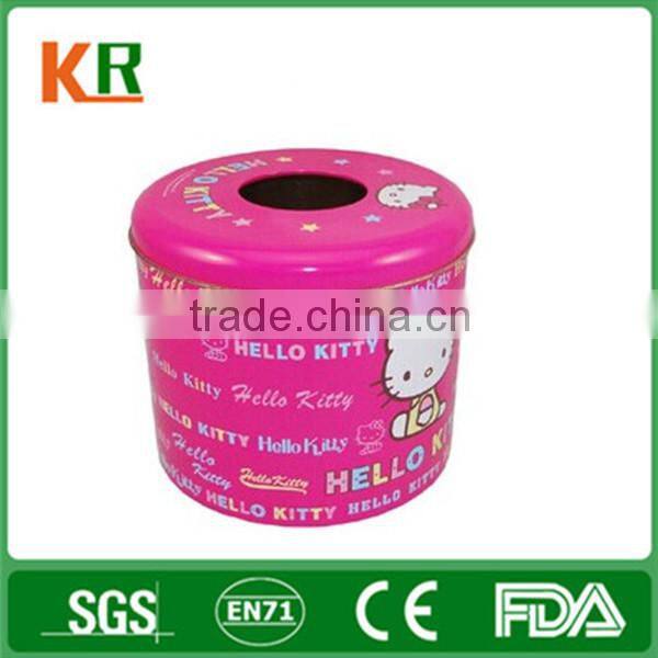 Hello kitty round can ,tissue tin box