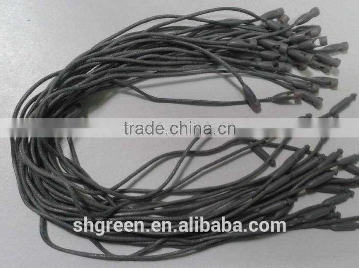 Waxed string/cord plastic fastener