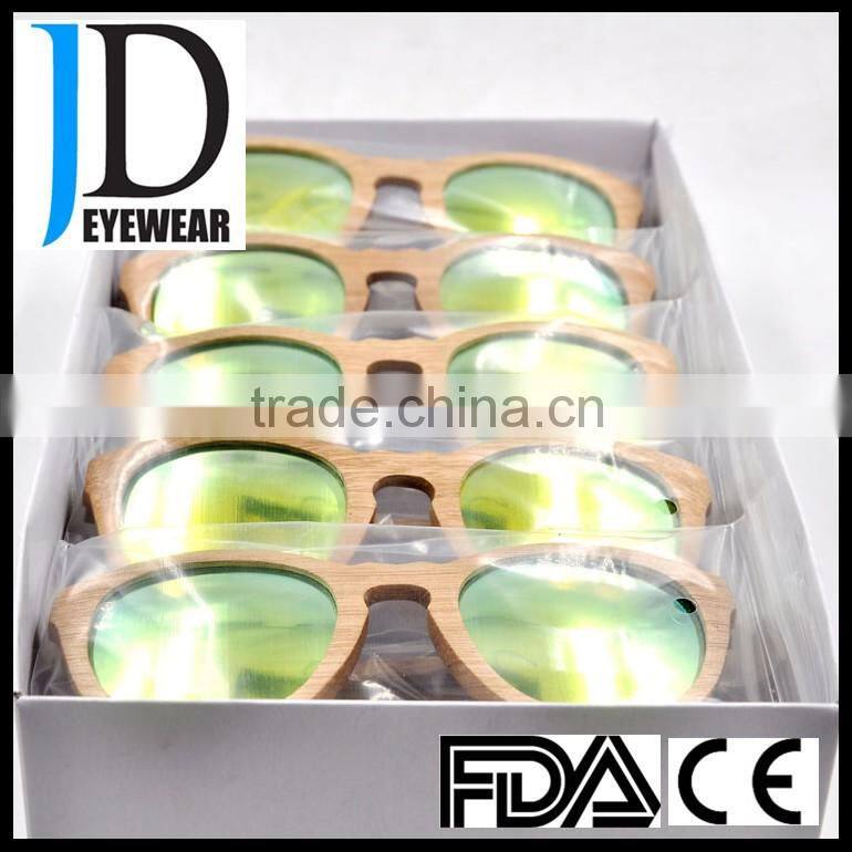 men women polarized fashion design wooden sun glasses with logo