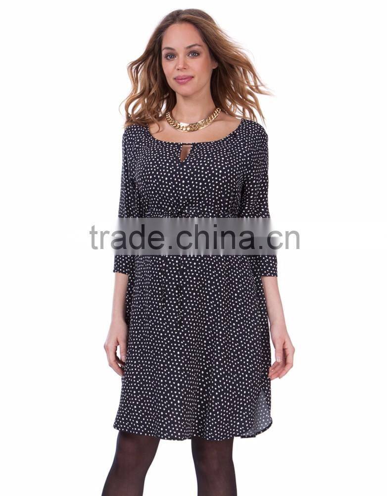 Textured Fabric Maternity Clothes Pregnant Women O-neck