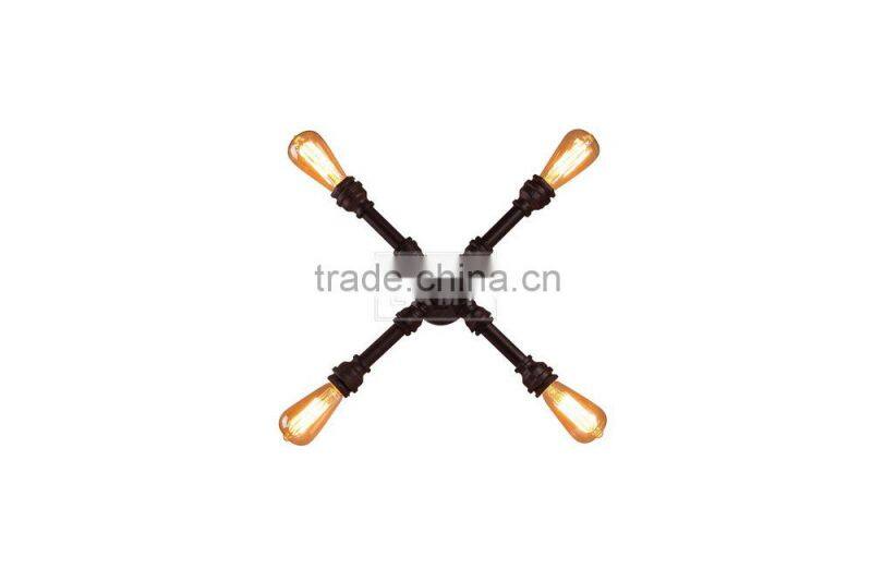 Rusted Barn Wall Sconce Urban Lodge Wall Mount Pipe Deco Wall Lantern