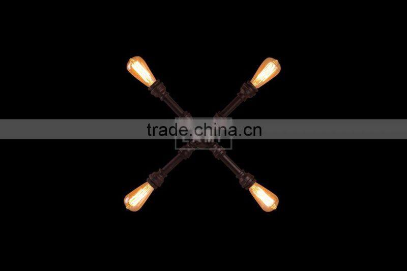 Rusted Barn Wall Sconce Urban Lodge Wall Mount Pipe Deco Wall Lantern