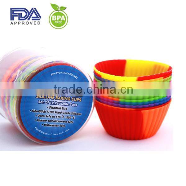 Reusable Silicone Muffin Cups , DIY silicone cake mold , BPA free food safe Silicone Baking cup