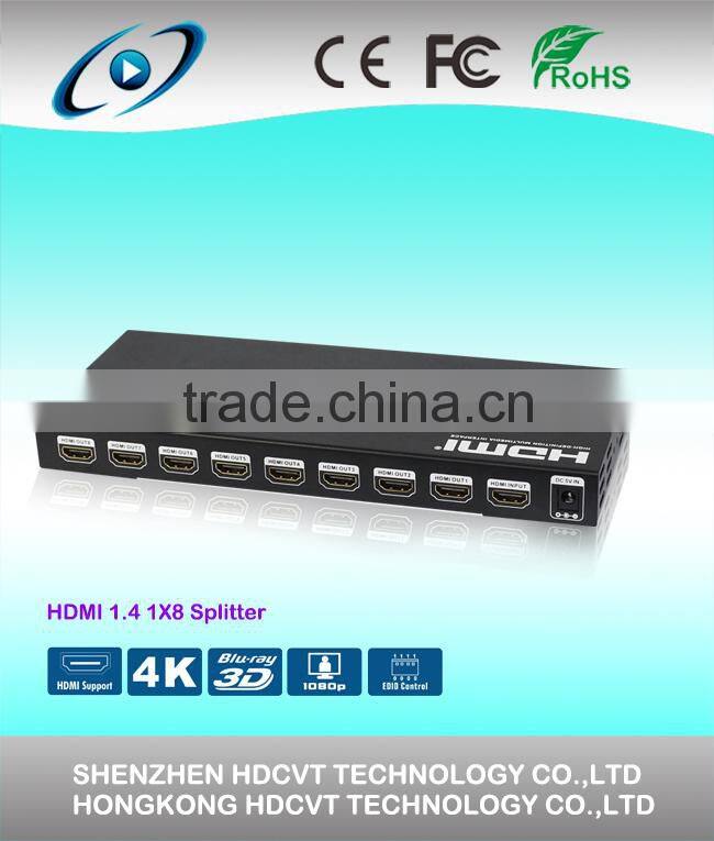 1 input 8 output support 3D 1080P hdmi splitter 1x8 , 2015 Newest