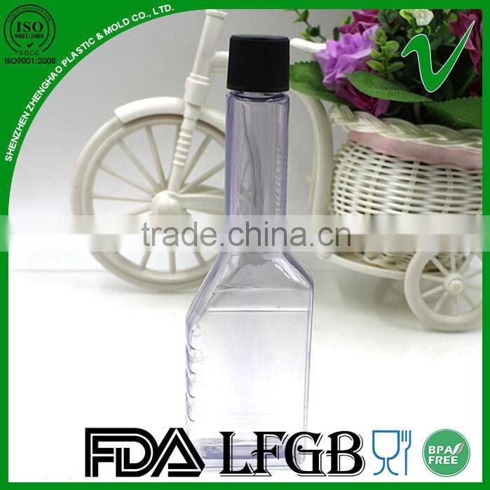 transparent high quality popular fancy oil plastic bottle with screw cap