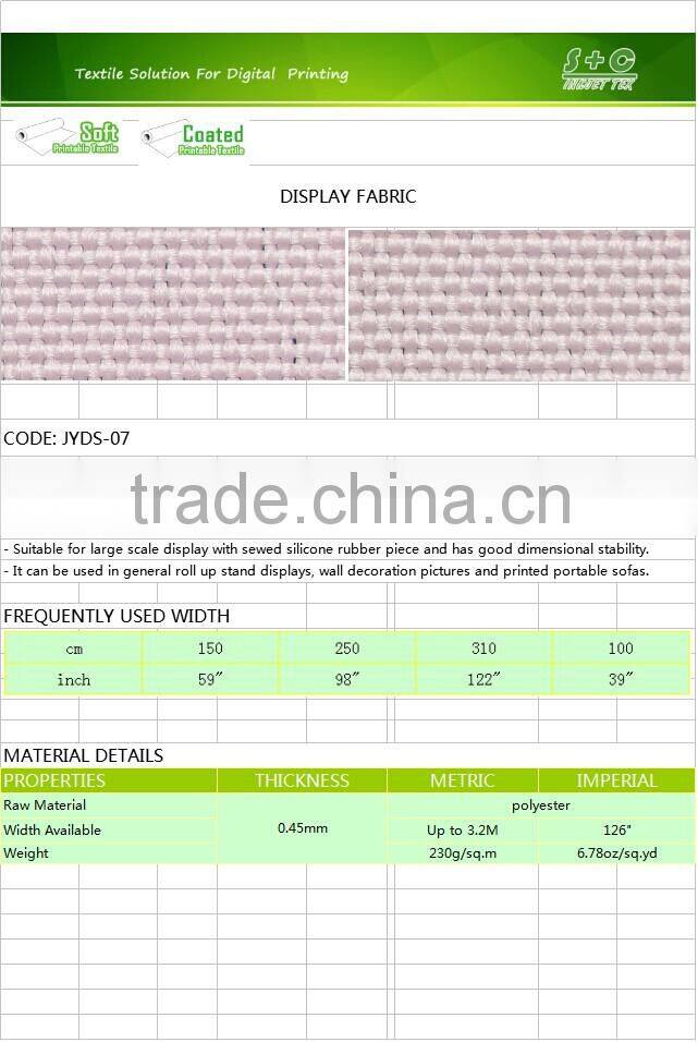 white twill polyester display oxford fabric for digital printing