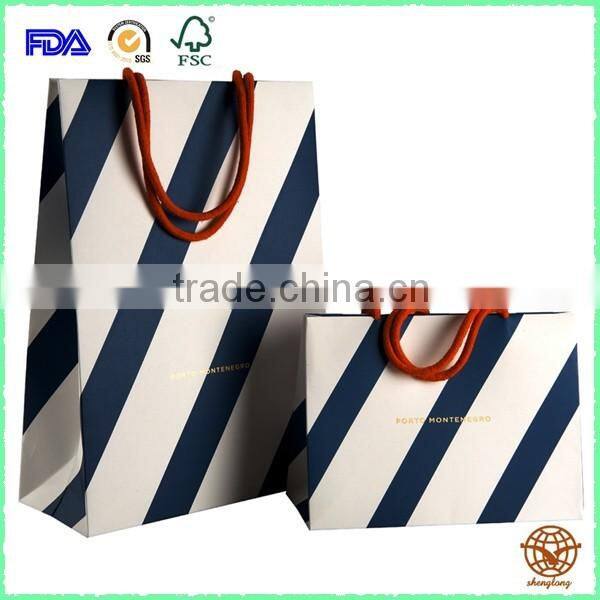 Cheap Recycled paper Shopping Bag with Rope Hanle