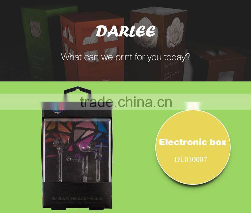 Hot sale custom logo recyclable free sample in ear earbuds packaging box with clear window