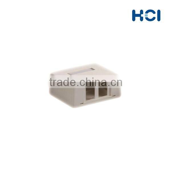 2 Ports Multimedia Mount Box with label for RCA and F Connector