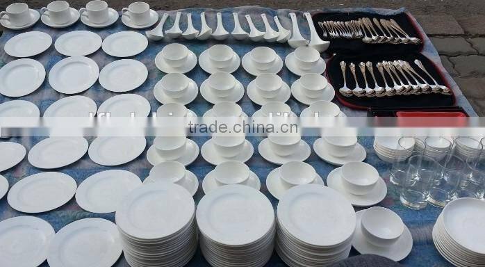 New arrival embossed gold platinum A grade tableware painted ceramic christmas porcelain dinnerware melamine tableware