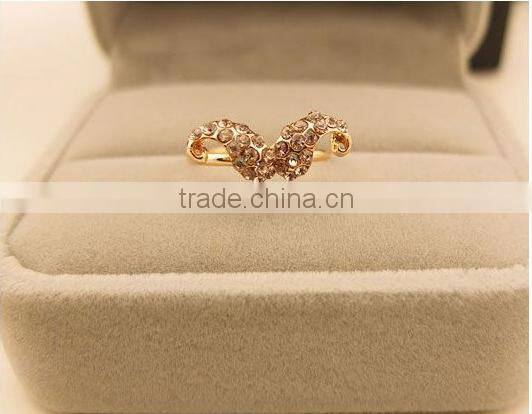 humor and popular smart mustache diamante rings