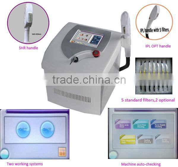 Portable SHR+E-light IPL machine with 3 years warranty