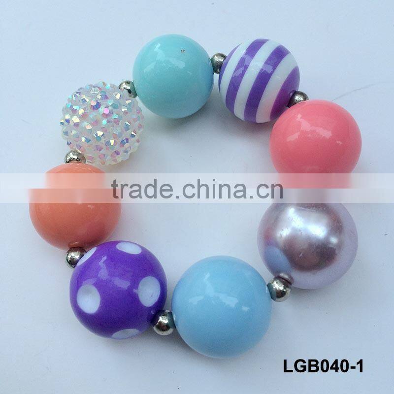 wholesale birthday chunky bead bracelet for little girl