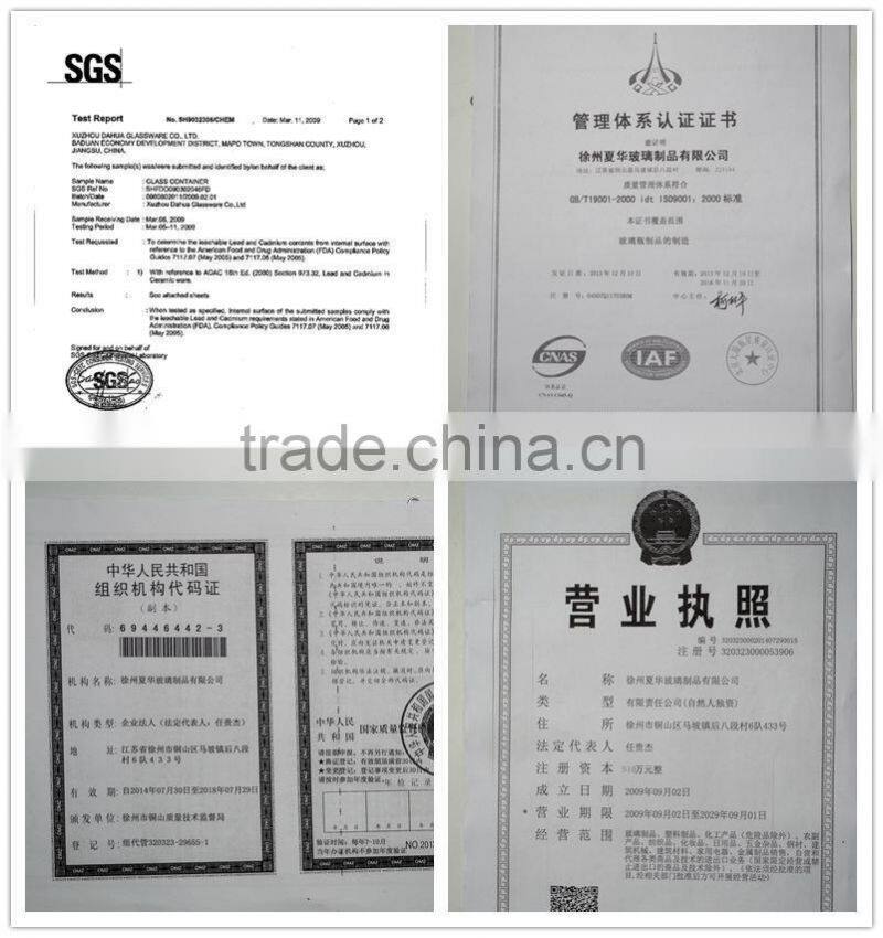 4 oz elegant design glass candle jar with lid