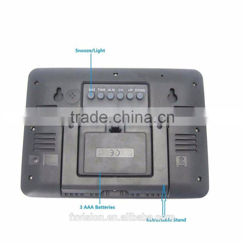 Digital weather station table clock with 2 Remote Sensors/Wireless weather station clock