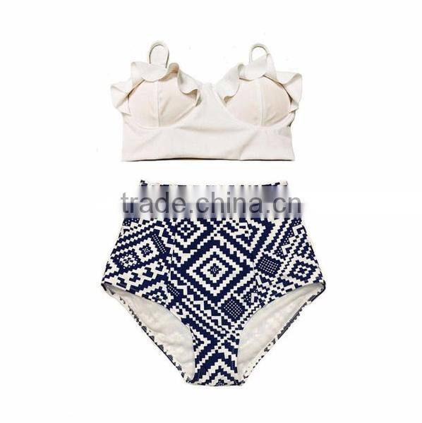 Bikini swimwear 2016 OEM Custom Bikini High waist bikini