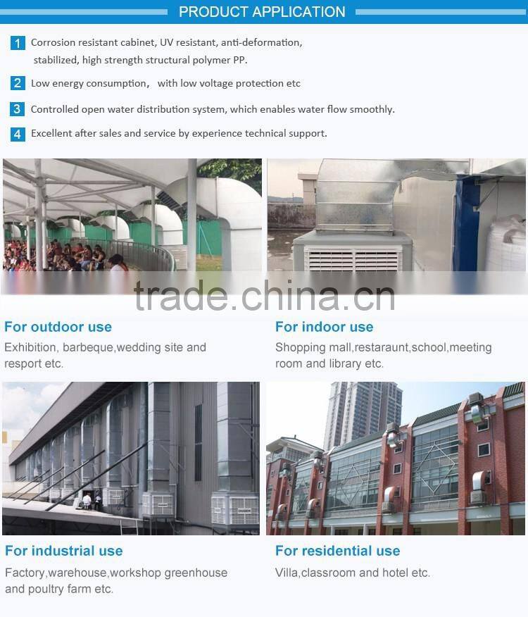 Desert air cooling with humidifier/evaporative cooling air cooler grill