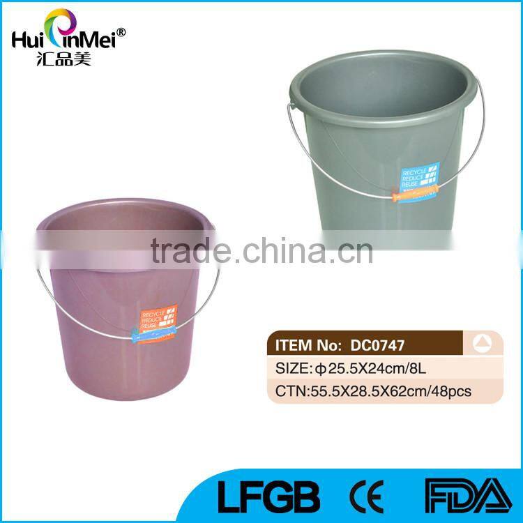 Household Cheap Plastic Bucket with Rope Handles