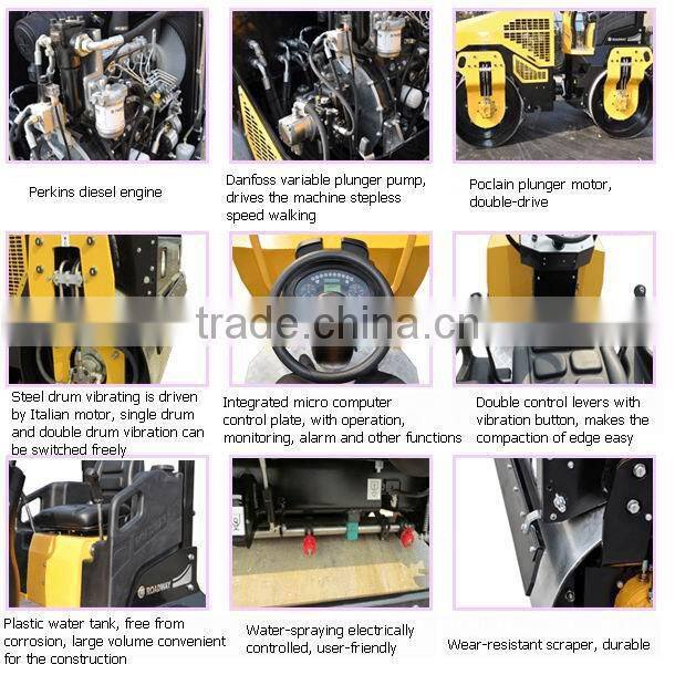 4 Ton Ride-on Factory wholesale self-propelled vibratory road roller compaction equipment with great price