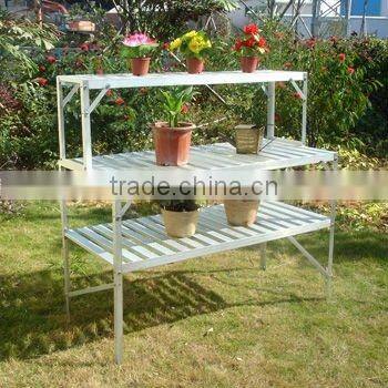 Aluminium Greenhouse Staging with15 Plastic Seed Trays HX56313-5