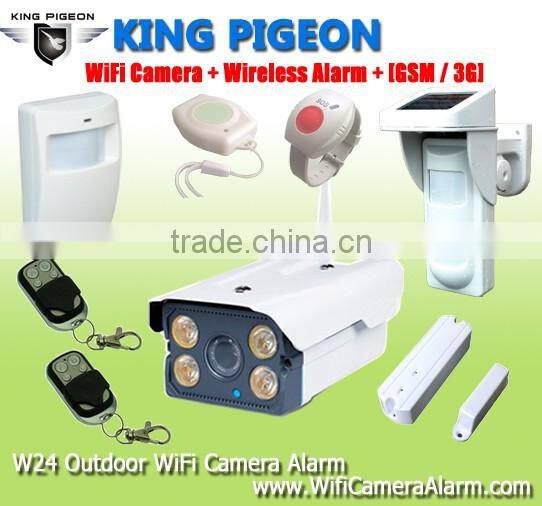 King pigeon Wireless Outdoor WiFi Camera Alarm +GSM/3G home alarm system