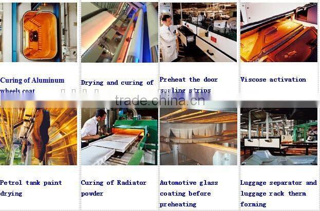 Fast medium wave quartz infrared emitter for drying