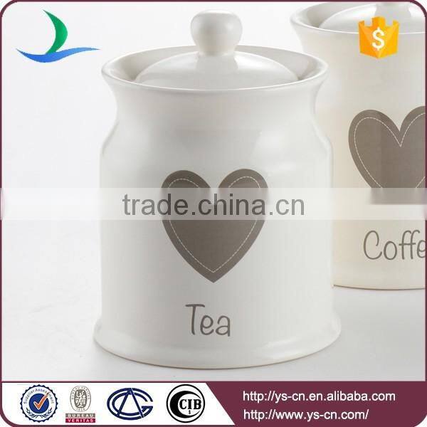 YSca0087-01 set of 3 home sweet heart ceramic canister for kitchen