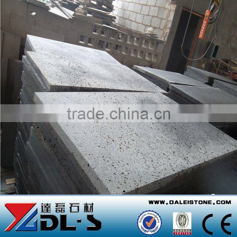 Natural black honed lava stone tile for sale