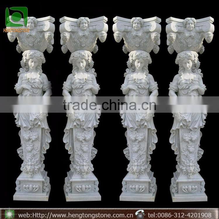 High Quality White Marble Pillar Factory