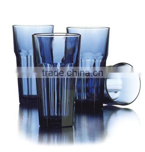Bengbu factory offer classic blue color glassware