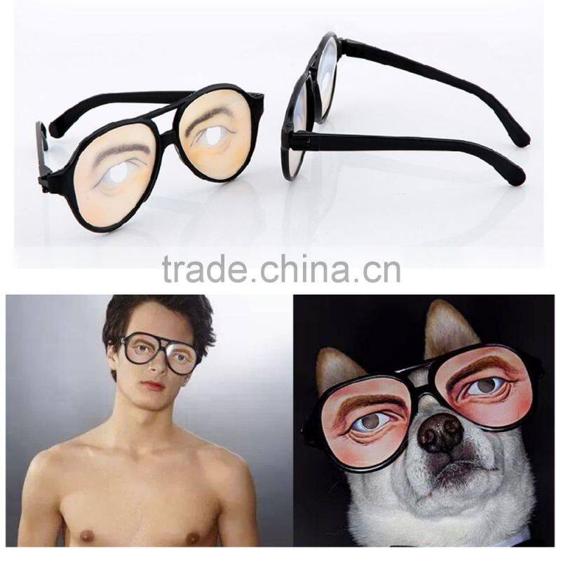Funny Eye Disguise Glasses Toy Tricking Prop for Halloween April Fools' Day Costume Party Accessory Male Style