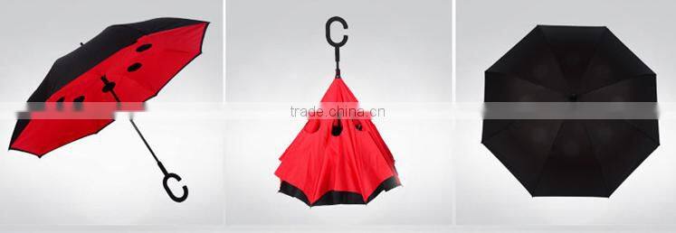 New Car straight upside down reverse umbrella with c handle