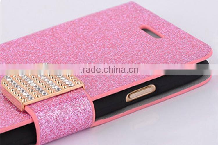 New arrival glitter leather case, phone case with card slot for iPhone6 6S