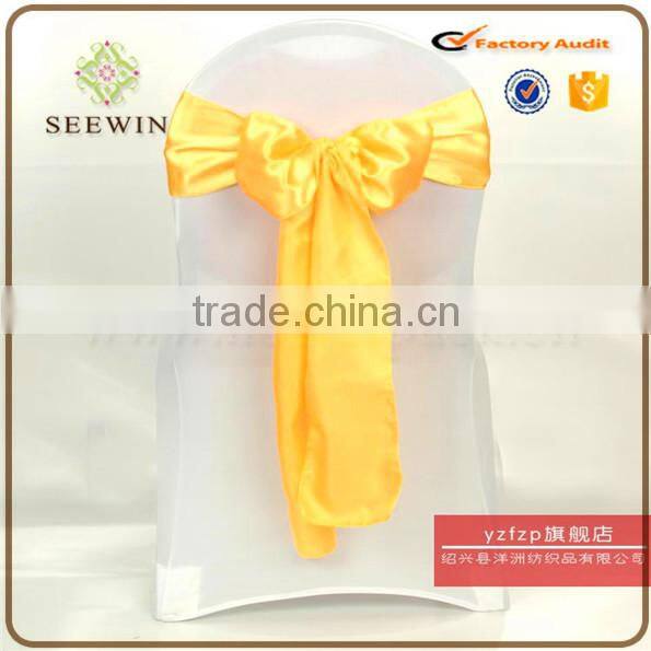 vivid color chiffon satin fabric chair sash for chair deco