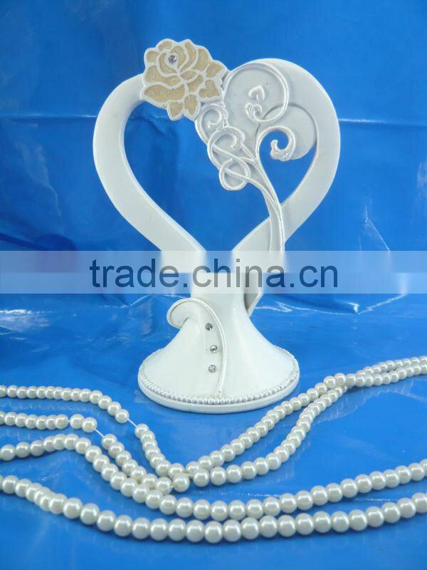 2014 hot selling heart rose cake topper wedding figurine